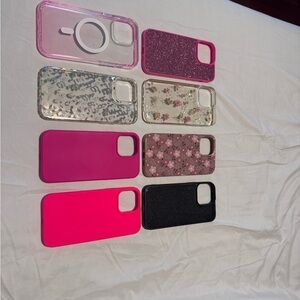 Assorted Phone Case Set - Pink, Black, and Patterned Designs